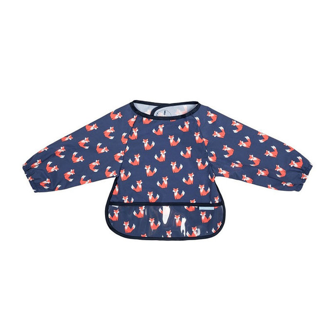 英國 JoJo Maman BeBe 長袖圍兜/吃飯衣_可愛狐狸(JJD3001F)