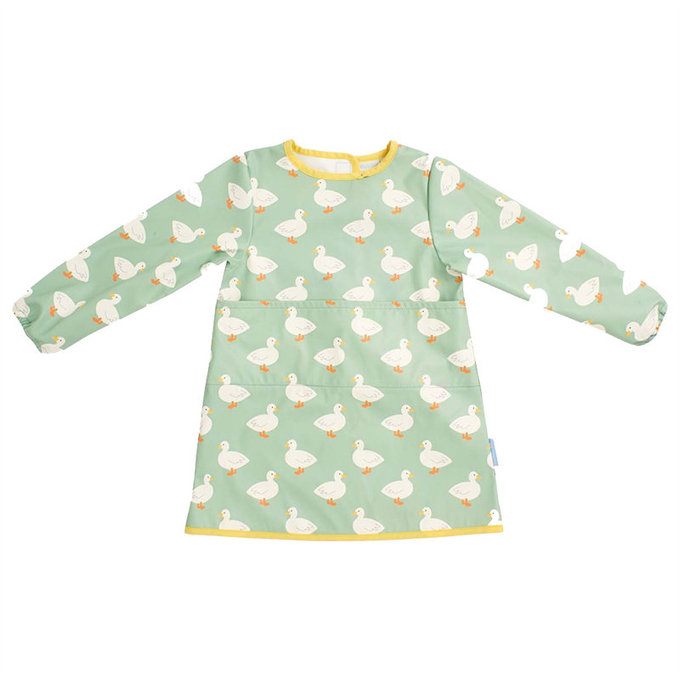 英國 JoJo Maman BeBe 兒童多功能防髒防水學習衣/畫畫衣_可愛小白鴨(JJE6578)