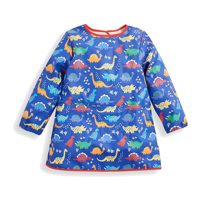 英國 JoJo Maman BeBe 兒童多功能防髒防水學習衣/畫畫衣_恐龍世界 (JJE6579)