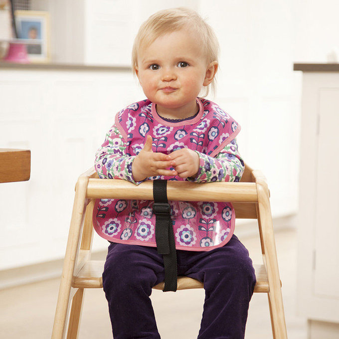 英國 JoJo Maman BeBe無袖圍兜_桃紅花 (JJBIB-03)