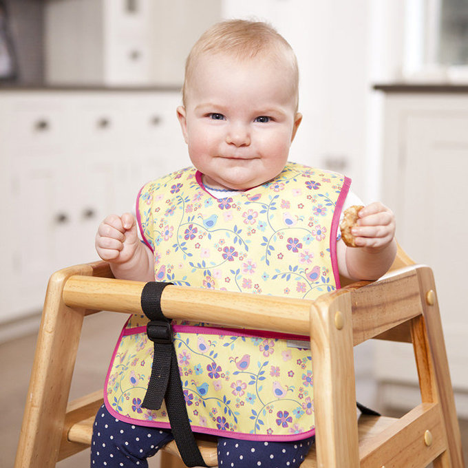 英國 JoJo Maman BeBe無袖圍兜_黃色花園 (JJBIB-04)