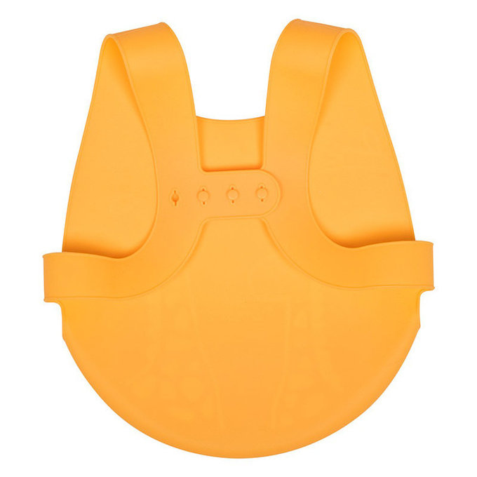 英國 JoJo Maman BeBe 矽膠防掉落食物袋穿式圍兜_ 長頸鹿遊玩(JJD4465Y)