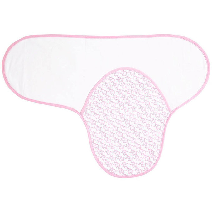 英國 JoJo Maman BeBe 100%純棉懶人包巾(可包覆肚子/雙腳)_ 淡粉大象(JJB1681P)