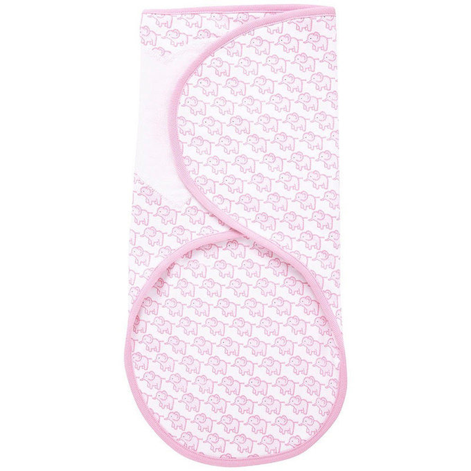 英國 JoJo Maman BeBe 100%純棉懶人包巾(可包覆肚子/雙腳)_ 淡粉大象(JJB1681P)