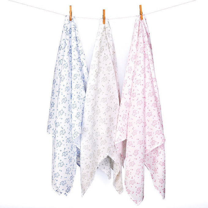 英國 JoJo Maman BeBe 100%純棉多功能包巾/小薄被/拍嗝巾(120*120cm)_ 粉色(JJD3745P)