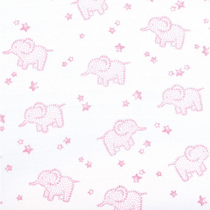 英國 JoJo Maman BeBe 100%純棉多功能包巾/小薄被/拍嗝巾(120*120cm)_ 粉色(JJD3745P)