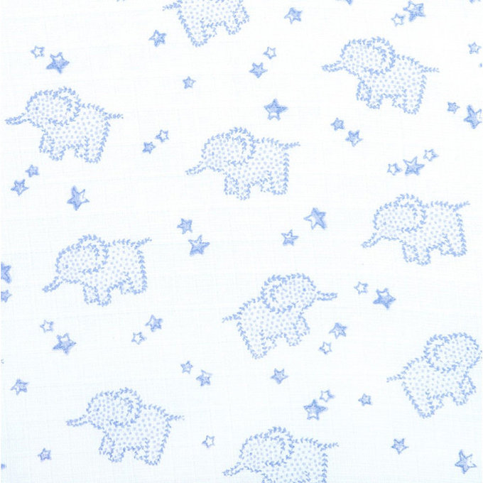 英國 JoJo Maman BeBe 100%純棉多功能包巾/小薄被/拍嗝巾(120*120cm)_藍色(JJD3745B)