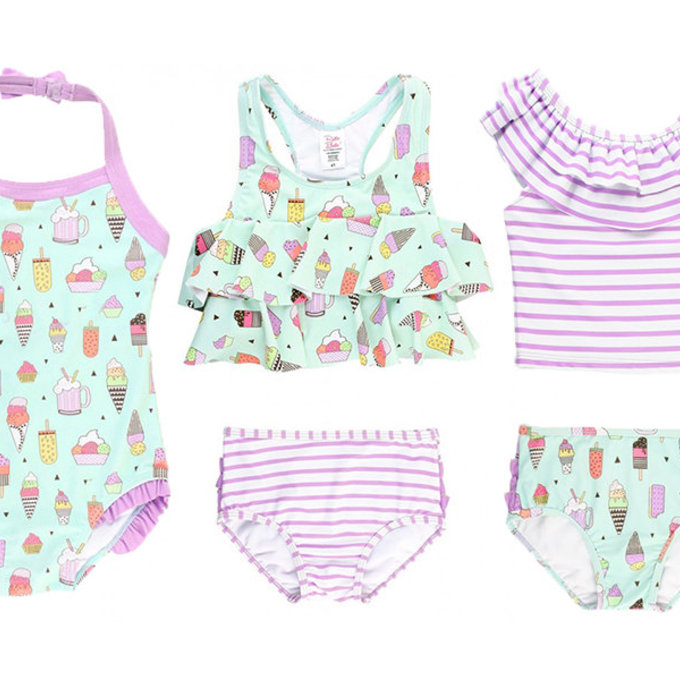 美國 RuffleButts 小女童UPF 50+防曬無袖連身泳裝_夏日派對_RBSG21-01