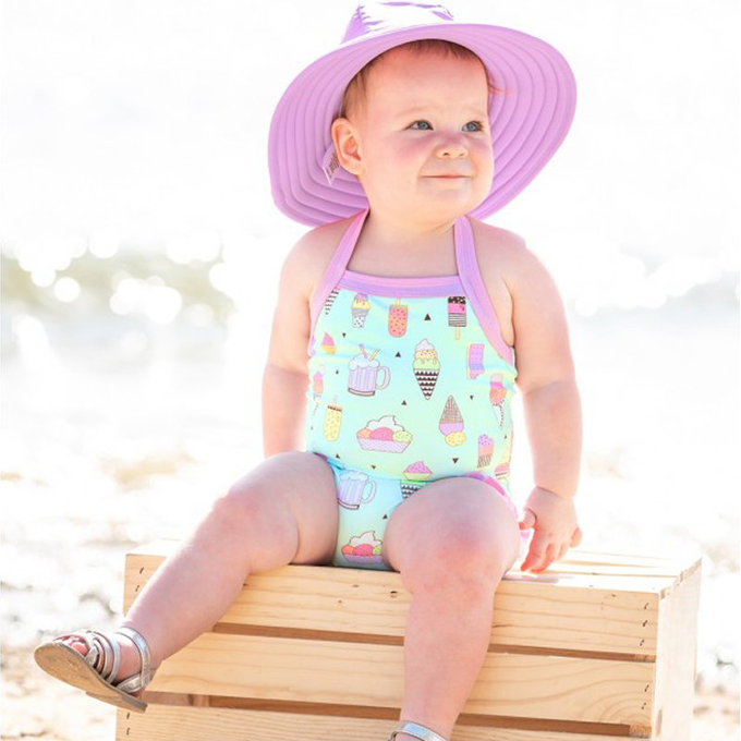 美國 RuffleButts 小女童UPF 50+防曬無袖連身泳裝_夏日派對_RBSG21-01