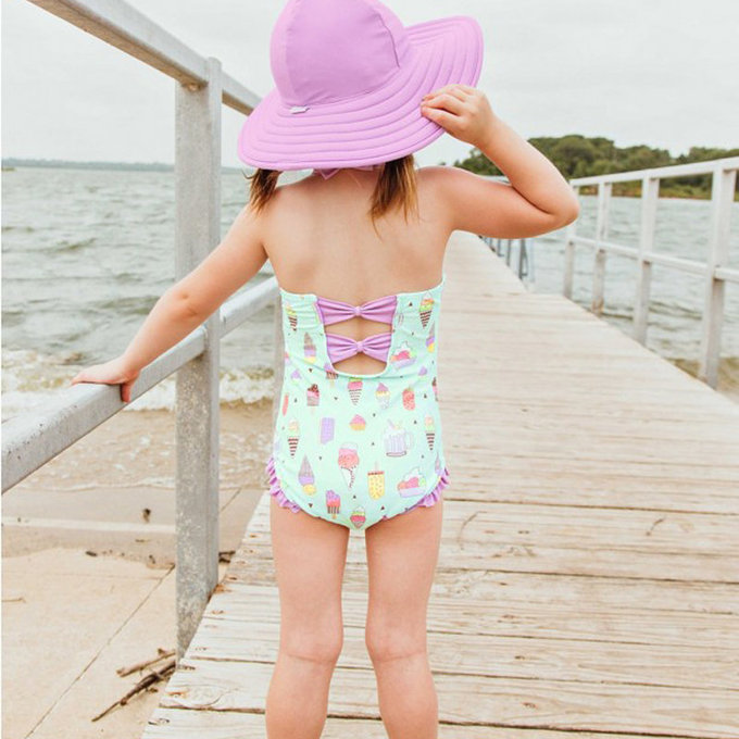 美國 RuffleButts 小女童UPF 50+防曬無袖連身泳裝_夏日派對_RBSG21-01