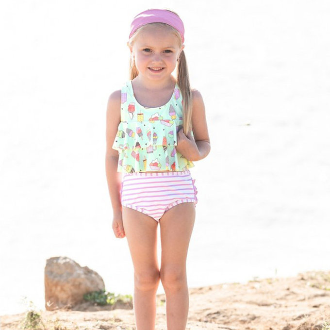 美國 RuffleButts 小女童UPF 50+防曬兩件式無袖泳裝_派對甜心_RBSG21-02
