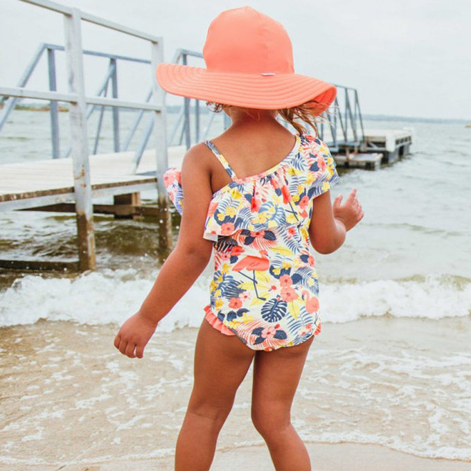 美國 RuffleButts 小女童UPF 50+防曬無袖連身泳裝_熱帶甜心_RBSG21-05