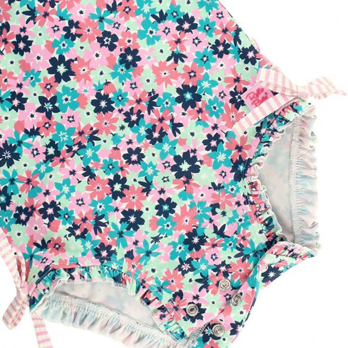 美國 RuffleButts 小女童UPF 50+防曬長袖連身泳裝_熱帶萬花筒_RBSG21-08