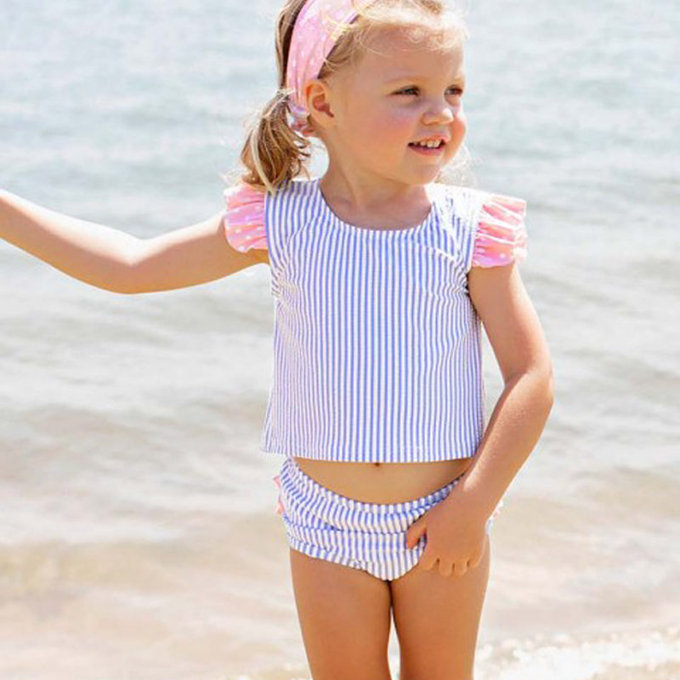 美國 RuffleButts 小女童UPF 50+防曬兩件式無袖泳裝_粉紫甜心_RBSG21-13