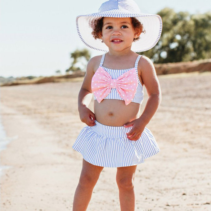 美國 RuffleButts 小女童UPF 50+防曬無袖比基尼泳裝_粉紫搖擺_RBSG21-14