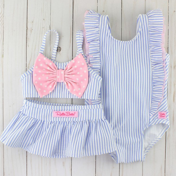 美國 RuffleButts 小女童UPF 50+防曬無袖比基尼泳裝_粉紫搖擺_RBSG21-14