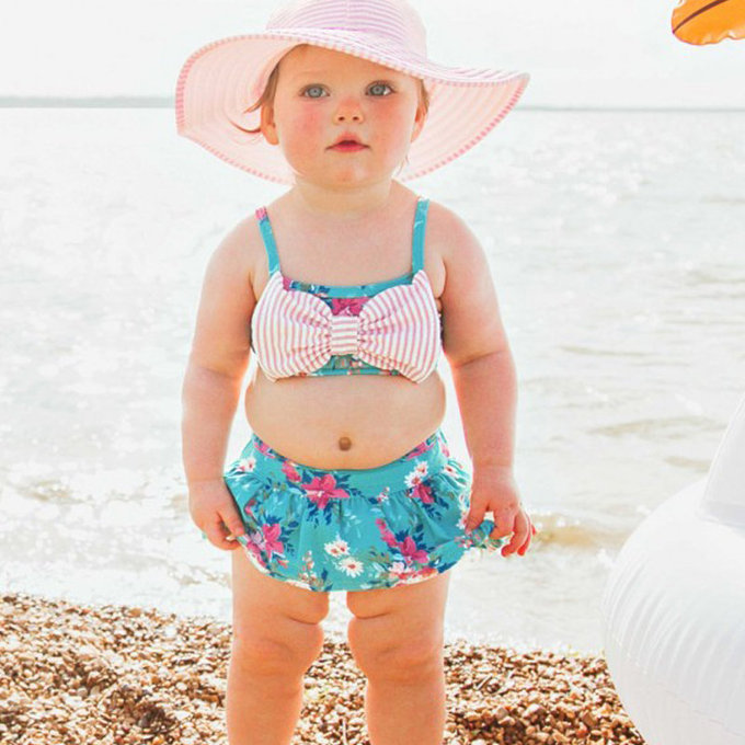 美國 RuffleButts 小女童UPF 50+防曬無袖比基尼泳裝_夏日風情_RBSG21-15