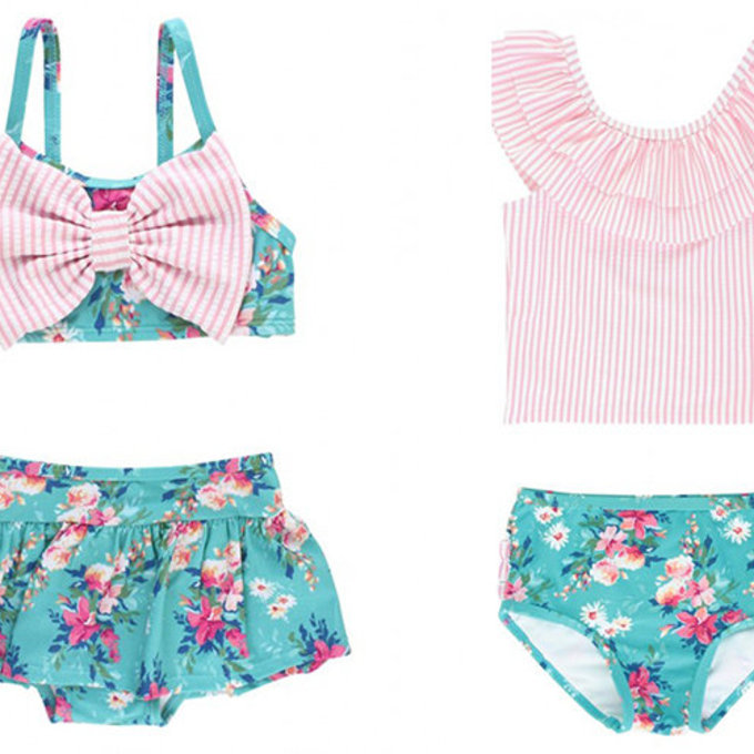 美國 RuffleButts 小女童UPF 50+防曬無袖比基尼泳裝_夏日風情_RBSG21-15