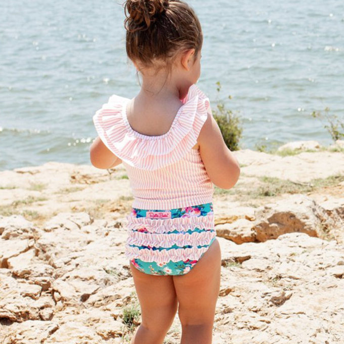 美國 RuffleButts 小女童UPF 50+防曬兩件式無袖泳裝_夏日粉甜心_RBSG21-16