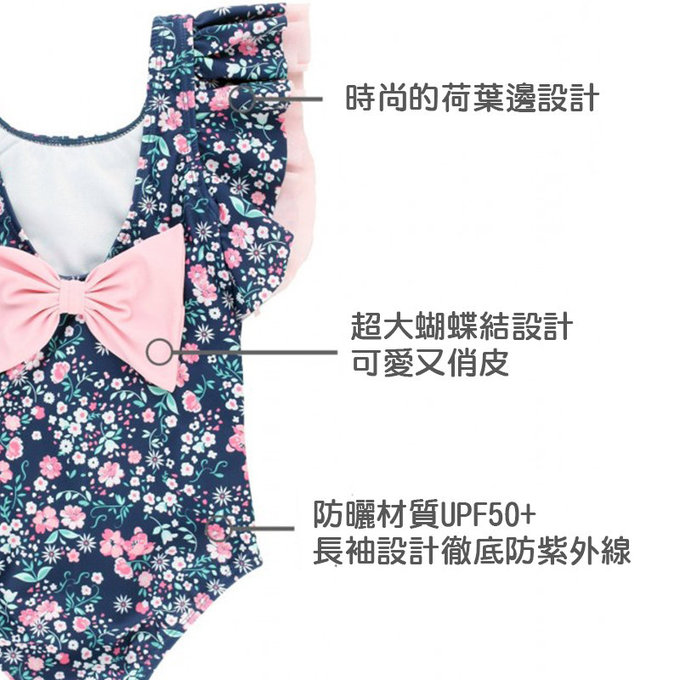 美國 RuffleButts 小女童UPF 50+防曬無袖連身泳裝_青春甜心_RBSG21-18
