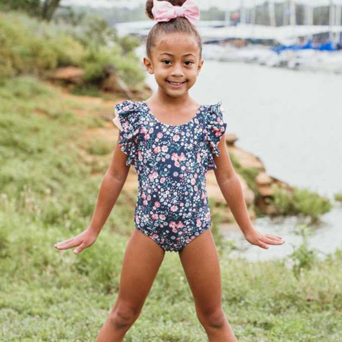 美國 RuffleButts 小女童UPF 50+防曬無袖連身泳裝_青春甜心_RBSG21-18