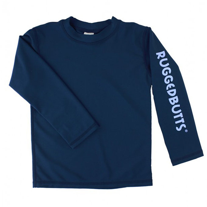 美國 RuffleButts 小男童UPF 50+防曬長袖泳衣_海軍藍_RBSB21-01