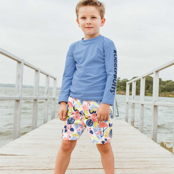 美國 RuffleButts 小男童UPF 50+防曬長袖泳衣_天空藍_RBSB21-02