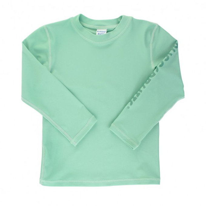 美國 RuffleButts 小男童UPF 50+防曬長袖泳衣_大地綠色_RBSB21-05