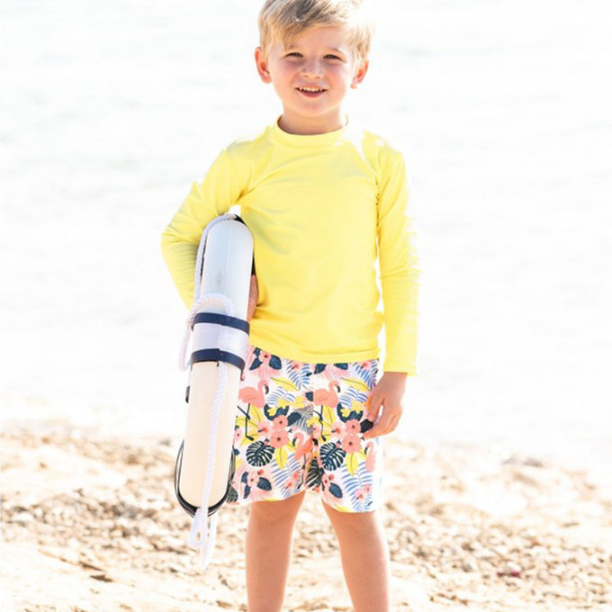 美國 RuffleButts 小男童UPF 50+防曬泳褲_夏威夷_RBSP21-01