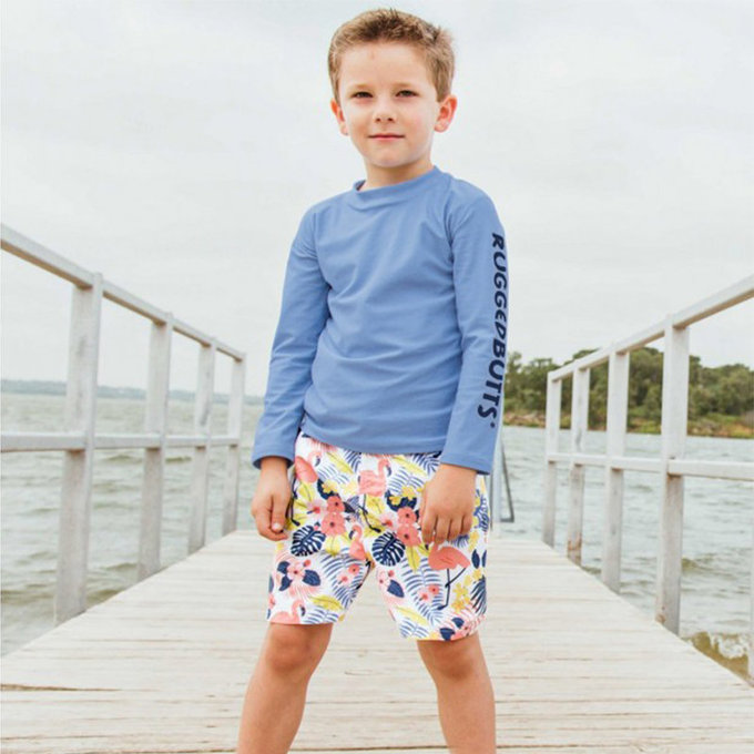 美國 RuffleButts 小男童UPF 50+防曬泳褲_夏威夷_RBSP21-01
