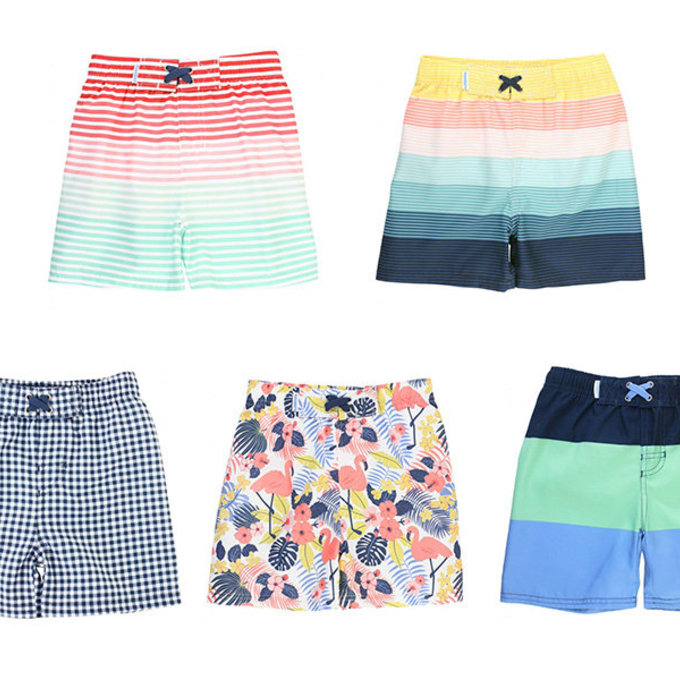 美國 RuffleButts 小男童UPF 50+防曬泳褲_七彩軟糖_RBSP21-03