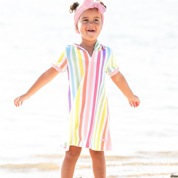 美國 RuffleButts 兒童游泳罩衫/浴巾_彩虹糖_RBSM003