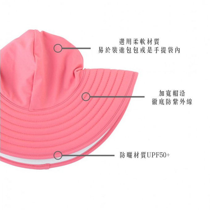 美國 Ruffle Butts 嬰幼兒UPF 50+防曬遮陽帽_玫瑰紅_RBVS011
