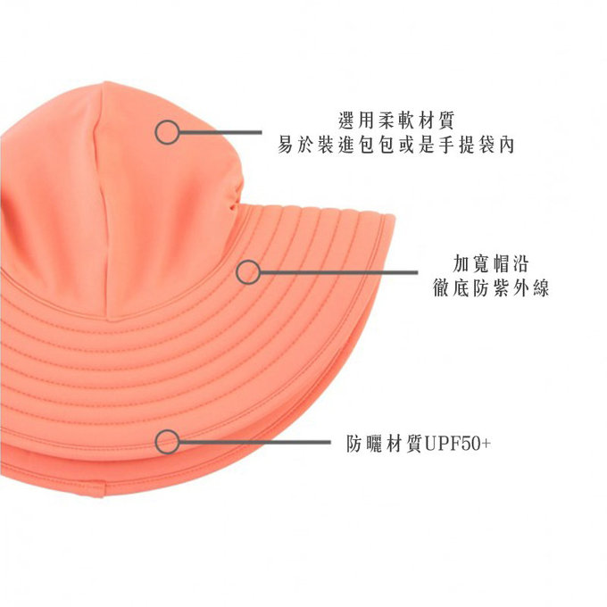 美國 Ruffle Butts 嬰幼兒UPF 50+防曬遮陽帽_珊瑚橘_RBVS012
