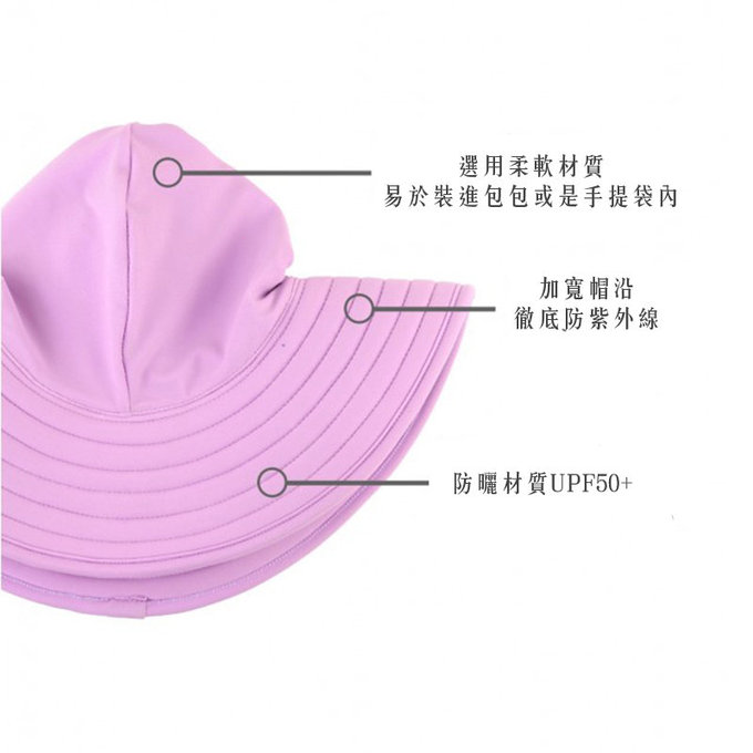 美國 Ruffle Butts 嬰幼兒UPF 50+防曬遮陽帽_優雅紫_RBVS014