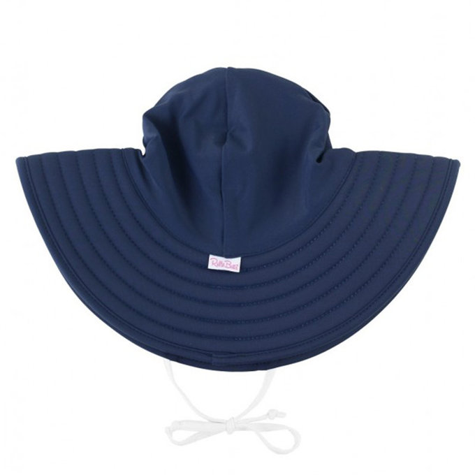 美國 Ruffle Butts 嬰幼兒UPF 50+防曬遮陽帽_海軍藍_RBVS017