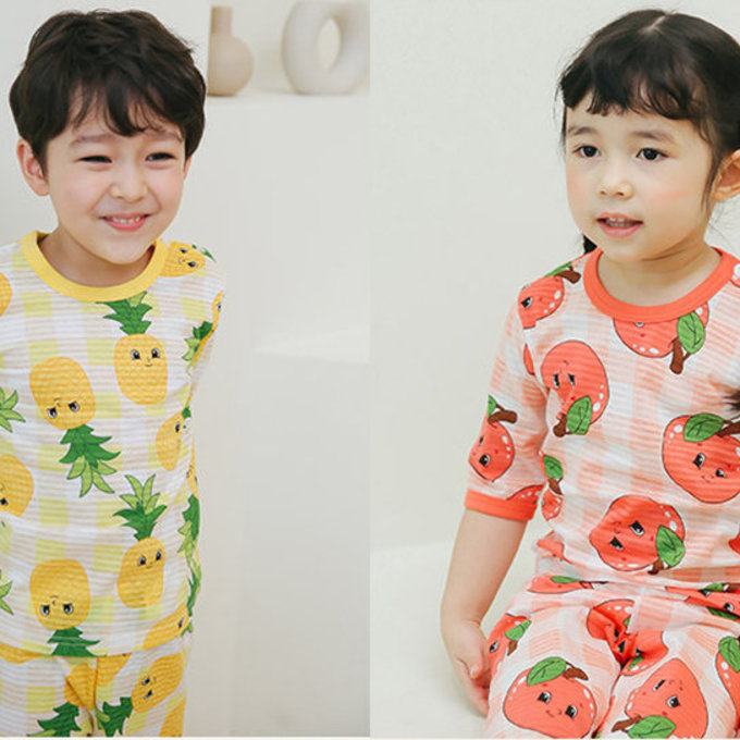 正韓 Puco 超優質嬰幼兒/兒童七分袖100% 有機純棉家居服/睡衣_旺旺來_PC21-003