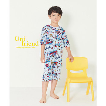 韓國 unifriend 無螢光劑、100%有機純棉、超優質小童居家服/睡衣_超級男孩_UF003-