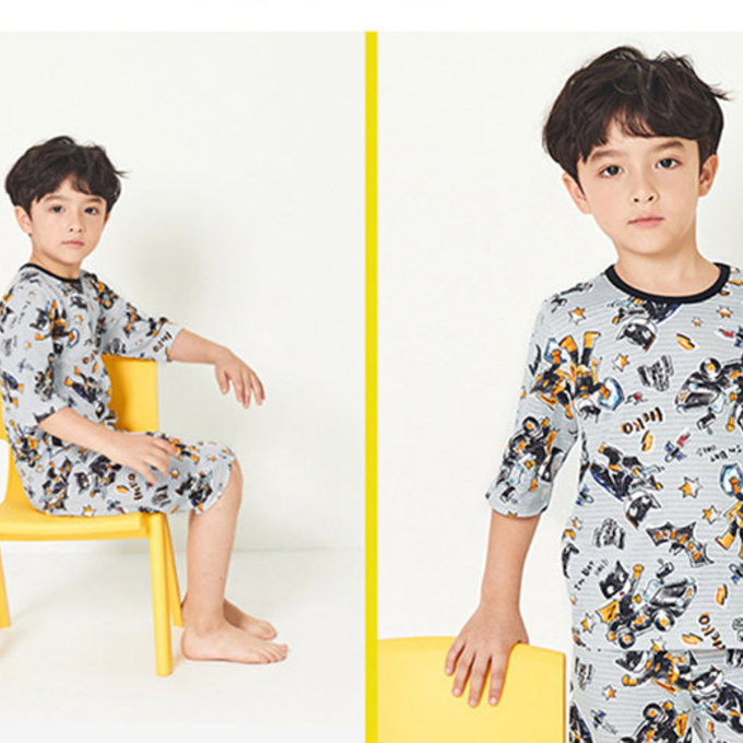 韓國 unifriend 無螢光劑、100%有機純棉、超優質小童居家服/睡衣_蝙蝠男孩_UF005