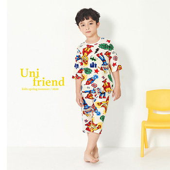 韓國 unifriend 無螢光劑、100%有機純棉、超優質小童居家服/睡衣_超級英雄_UF007-