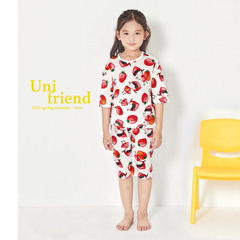 韓國 unifriend 無螢光劑、100%有機純棉、超優質小童居家服/睡衣_水果女孩_UF012-