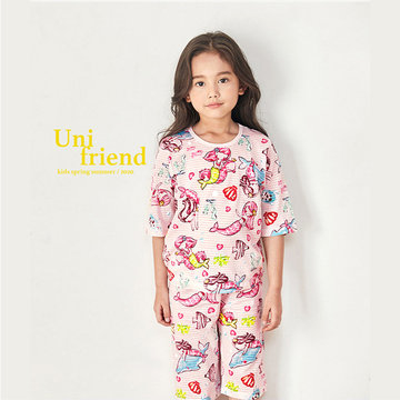 韓國 unifriend 無螢光劑、100%有機純棉、超優質小童居家服/睡衣_小桃子_UF014-