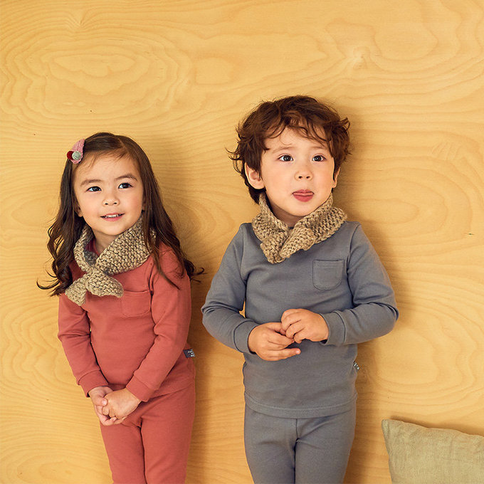 正韓 ttasom 無螢光劑、彈力棉、超優質小童居家服/睡衣_純色磚紅_TT013