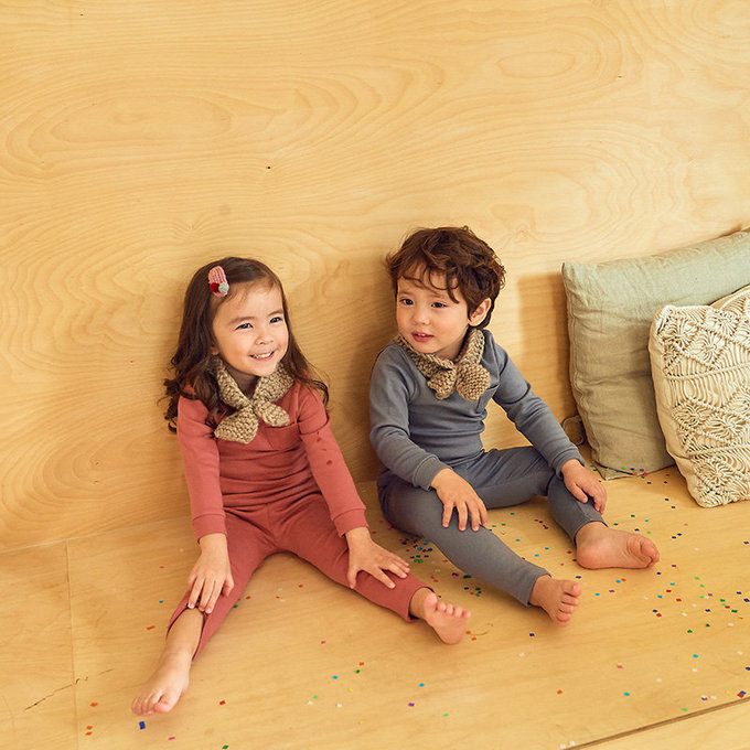 正韓 ttasom 無螢光劑、彈力棉、超優質小童居家服/睡衣_純色灰_TT014