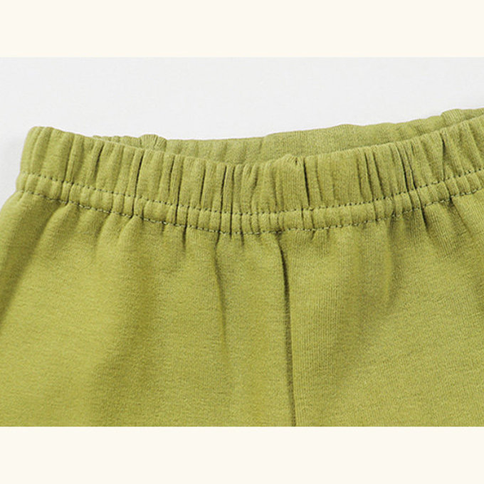 正韓 ttasom 無螢光劑、彈力棉、超優質小童居家服/睡衣_純色草綠_TT016