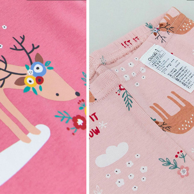 韓國原廠進口 Cordi- I  無螢光劑、100%純棉、30支紗幼童/小童家居服/睡衣_可愛小鹿_CI003