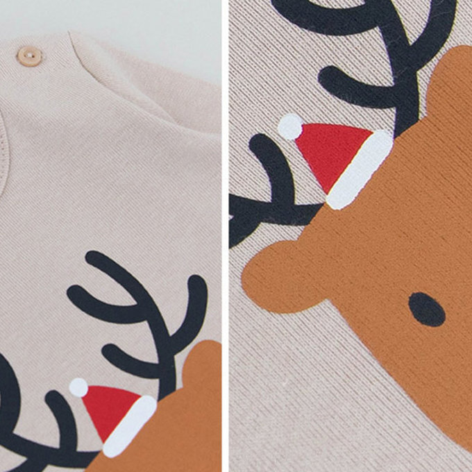 韓國原廠進口 Cordi- I  無螢光劑、100%純棉、30支紗幼童/小童家居服/睡衣_紅鼻麋鹿_CI014