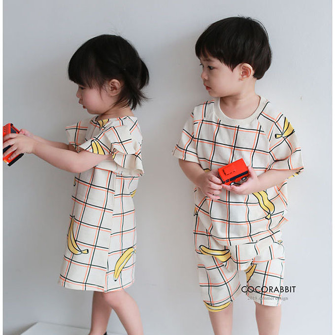 正韓 coco rabbit 100%純棉香蕉格子短褲_cr08
