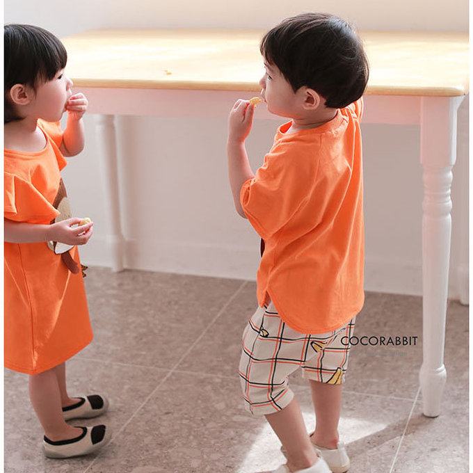 正韓 coco rabbit 100%純棉香蕉格子短褲_cr08