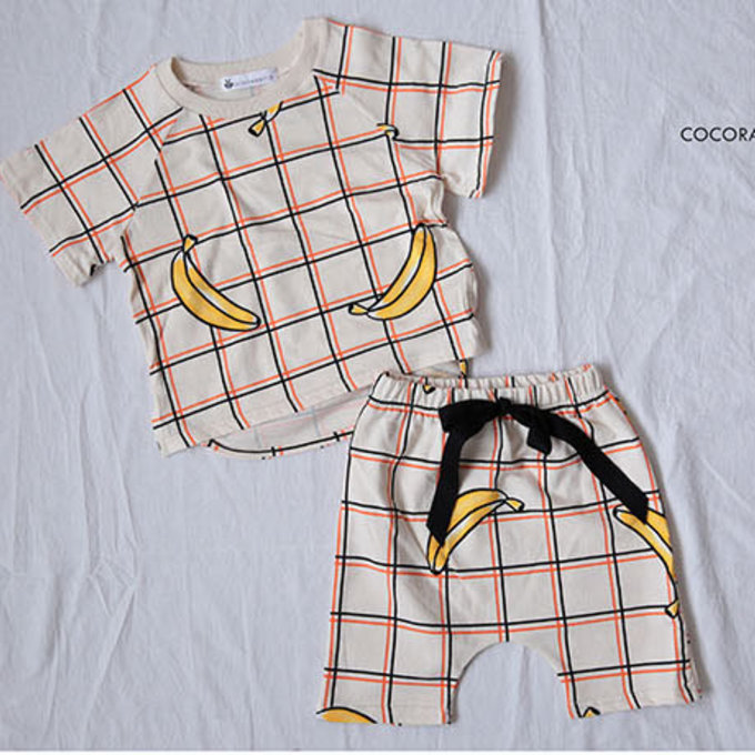 正韓 coco rabbit 100%純棉香蕉格子短褲_cr08